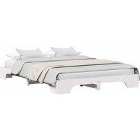 Berkfield Home White Bed Frame White Wood 140 x 200 cm Durable Solid Pine Bed Frame