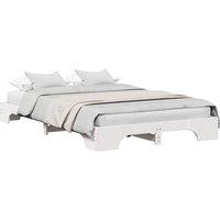 Berkfield Home White Bed Frame White Wood 140 x 190 cm Bed Frame Rectangular