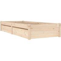 Berkfield Home Beautiful Bed Frame with Drawers 75x190 cm Small Single in Tan
