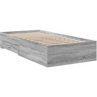 Berkfield Home Modern Bed Frame with Drawers without Mattress Grey Sonoma 100x200 cm
