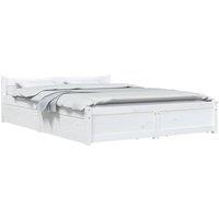 Berkfield Home Beautiful Bed Frame with Drawers White 150x200 cm King Size