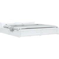 Berkfield Home Beautiful Bed Frame with Drawers White 180x200 cm Super King Size