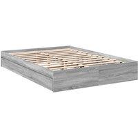 Berkfield Home Modern Bed Frame w/Drawers Frame Grey Sonoma 150x200 cm King Size