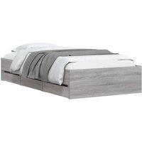 Berkfield Home Modern Bed Frame with Drawers without Mattress Grey Sonoma 90x200 cm