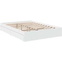 Berkfield Home Modern Bed Frame with Drawers without Mattress White 120x200 cm | Size: Small Double