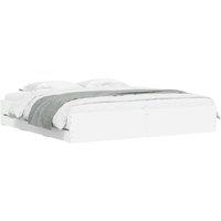 Berkfield Home Modern Bed Frame with Drawers without Mattress White 200x200 cm