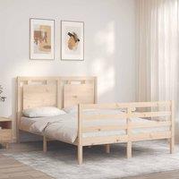 Berkfield Home Beautiful Bed Frame with Headboard 120x200 cm Solid Wood in Light Oak