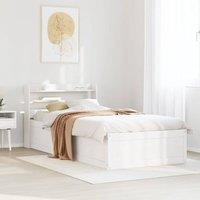 Berkfield Home Sleek Bed Frame with Headboard White 90x190 cm Single Solid Wood Pine