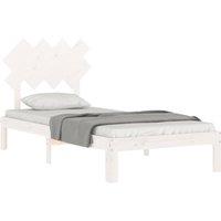 Berkfield Home Beautiful Bed Frame with Headboard White 90x200 cm Solid Wood