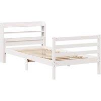 Berkfield Home Beautiful Bed Frame with Headboard without Mattress White 100x200 cm
