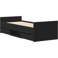 Berkfield Home Durable Bed Frame with Headboard & Footboard Black 90x200 cm