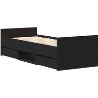 Berkfield Home Durable Bed Frame with Headboard & Footboard Black 90x190 cm Single