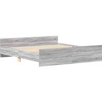 Berkfield Home Durable Bed Frame with Headboard & Footboard Grey Sonoma 160x200 cm