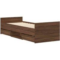 Berkfield Home Durable Bed Frame with Headboard & Footboard Brown Oak 90x200 cm