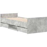 Berkfield Home Durable Bed Frame with Headboard & Footboard Concrete Grey 90x200 cm