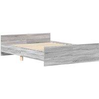 Berkfield Home Durable Bed Frame with Headboard & Footboard Grey Sonoma 120x200 cm | Size: Small Double