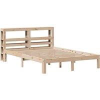 Berkfield Home Beautiful Bed Frame with Headboard without Mattress 140x190 cm in Light Oak