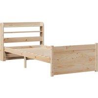 Berkfield Home Beautiful Bed Frame with Headboard without Mattress 90x200 cm in Light Tan
