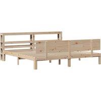 Berkfield Home Beautiful Bed Frame with Headboard without Mattress 200x200 cm in Light Oak