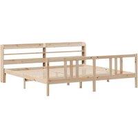 Berkfield Home Beautiful Bed Frame with Headboard without Mattress 200x200 cm in Light Tan