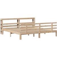 Berkfield Home Beautiful Bed Frame with Headboard without Mattress 200x200 cm in Natural