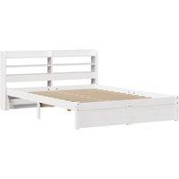 Berkfield Home Beautiful Bed Frame with Headboard without Mattress White 140x190 cm