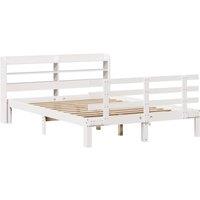 Berkfield Home Beautiful Bed Frame with Headboard without Mattress White 140x200 cm