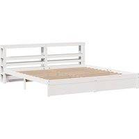 Berkfield Home Beautiful Bed Frame with Headboard without Mattress White 200x200 cm
