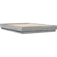 Berkfield Home Durable Bed Frame with LED without Mattress Grey Sonoma 120x200 cm | Size: Small Double