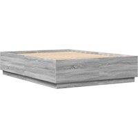 Berkfield Home Durable Bed Frame with LED without Mattress Grey Sonoma 140x200 cm