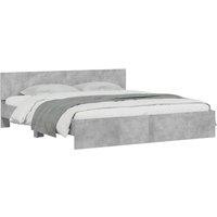 Berkfield Home Durable Bed Frame with LED without Mattress Concrete Grey 200x200 cm