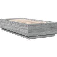 Berkfield Home Durable Bed Frame with LED without Mattress Grey Sonoma 100x200 cm