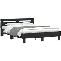 Berkfield Home Durable Bed Frame with LED without Mattress Black 150x200 cm King Size