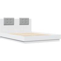 Berkfield Home Durable Bed Frame with LED without Mattress White 140x200 cm