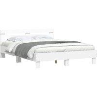Berkfield Home Durable Bed Frame with LED without Mattress White 150x200 cm King Size