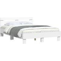 Berkfield Home Durable Bed Frame with LED without Mattress White 120x200 cm | Size: Small Double