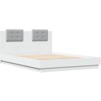 Berkfield Home Durable Bed Frame with LED without Mattress White 120x200 cm | Size: Small Double