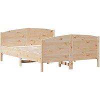Berkfield Home Beautiful Bed Frame without Mattress 140x190 cm Solid Wood Pine in Light Tan