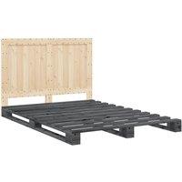 Berkfield Home Beautiful Bed Frame without Mattress Grey 140x200 cm Solid Wood Pine