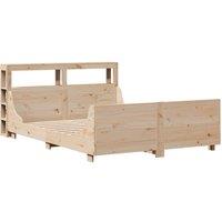 Berkfield Home Sleek Bed Frame without Mattress 140x200 cm Solid Wood Pine in Natural