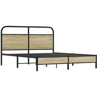 Berkfield Home Elegant Bed Frame Frame 150x200 cm King Size Sonoma Oak Wood in Brown