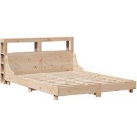 Berkfield Home Decorative Bed Frame without Mattress 140x190 cm Solid Wood Pine in Light Tan