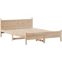 Berkfield Home Decorative Bed Frame without Mattress 140x200 cm Solid Wood Pine in Light Tan