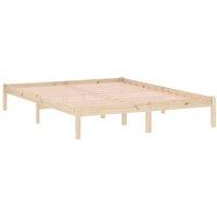 Berkfield Home Beautiful Bed Frame without Mattress 152x203 cm Solid Wood Pine Queen in Light Tan