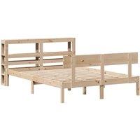 Berkfield Home Beautiful Bed Frame without Mattress 140x190 cm Solid Wood Pine in Light Tan