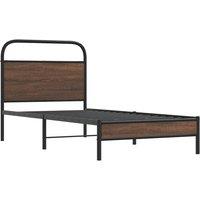 Berkfield Home Elegant Bed Frame without Mattress 90x200 cm Brown Oak Engineered Wood