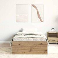 Berkfield Home Durable Bed Frame Frame Artisan Oak 90x190 cm Single Wood in Brown