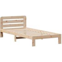 Berkfield Home Decorative Bed Frame without Mattress 90x200 cm Solid Wood Pine in Light Brown