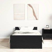Berkfield Home Durable Bed Frame without Mattress Black Oak 75x190 cm Engineered Wood