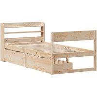 Berkfield Home Full Bed Frame without Mattress 90x190 cm Single Solid Wood Pine in Natural